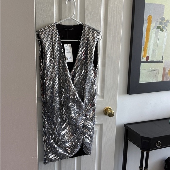 NWT Zara Sequin Dress - Picture 8 of 11